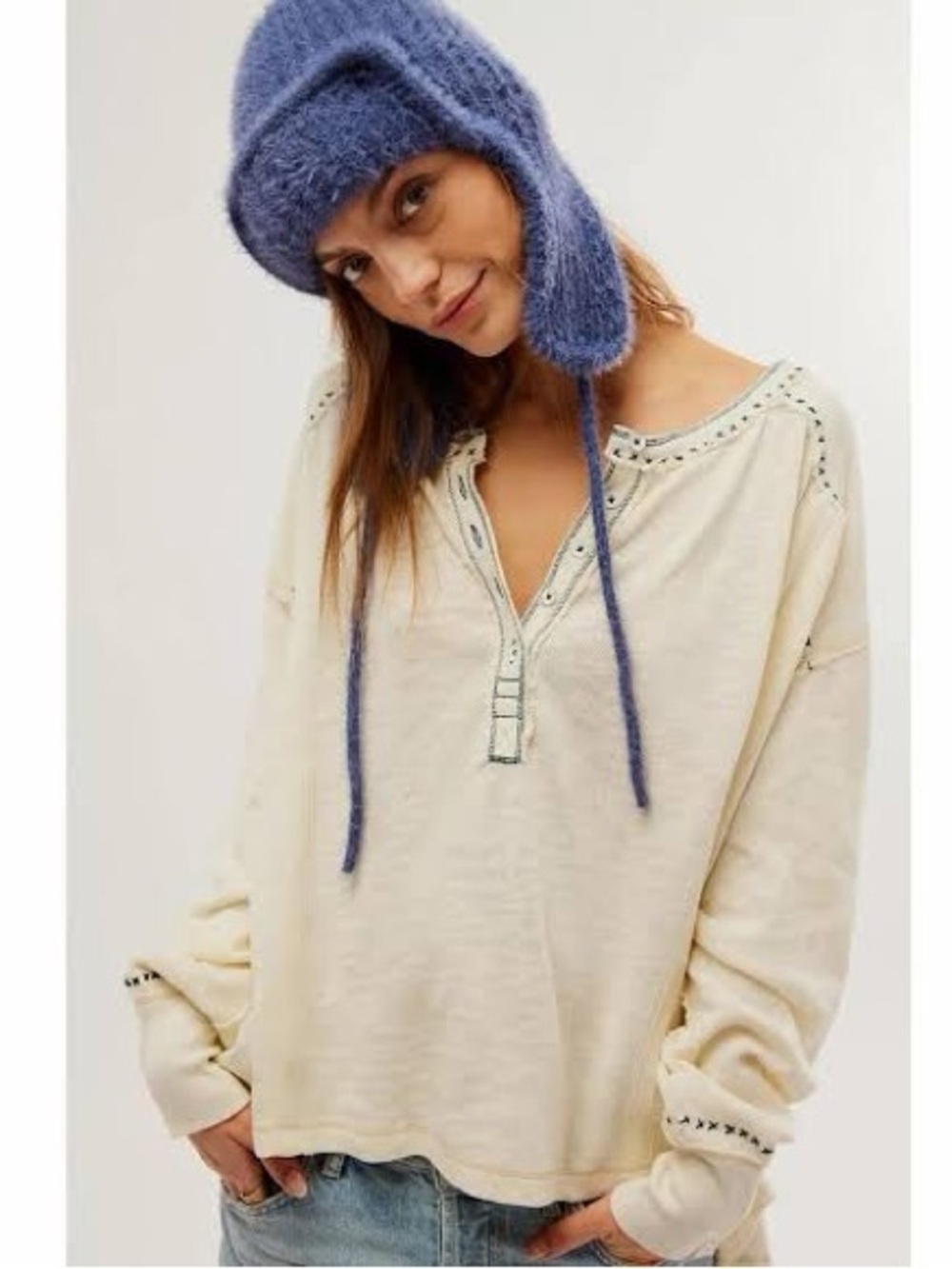 We the Free People Long Sleeve Button Top